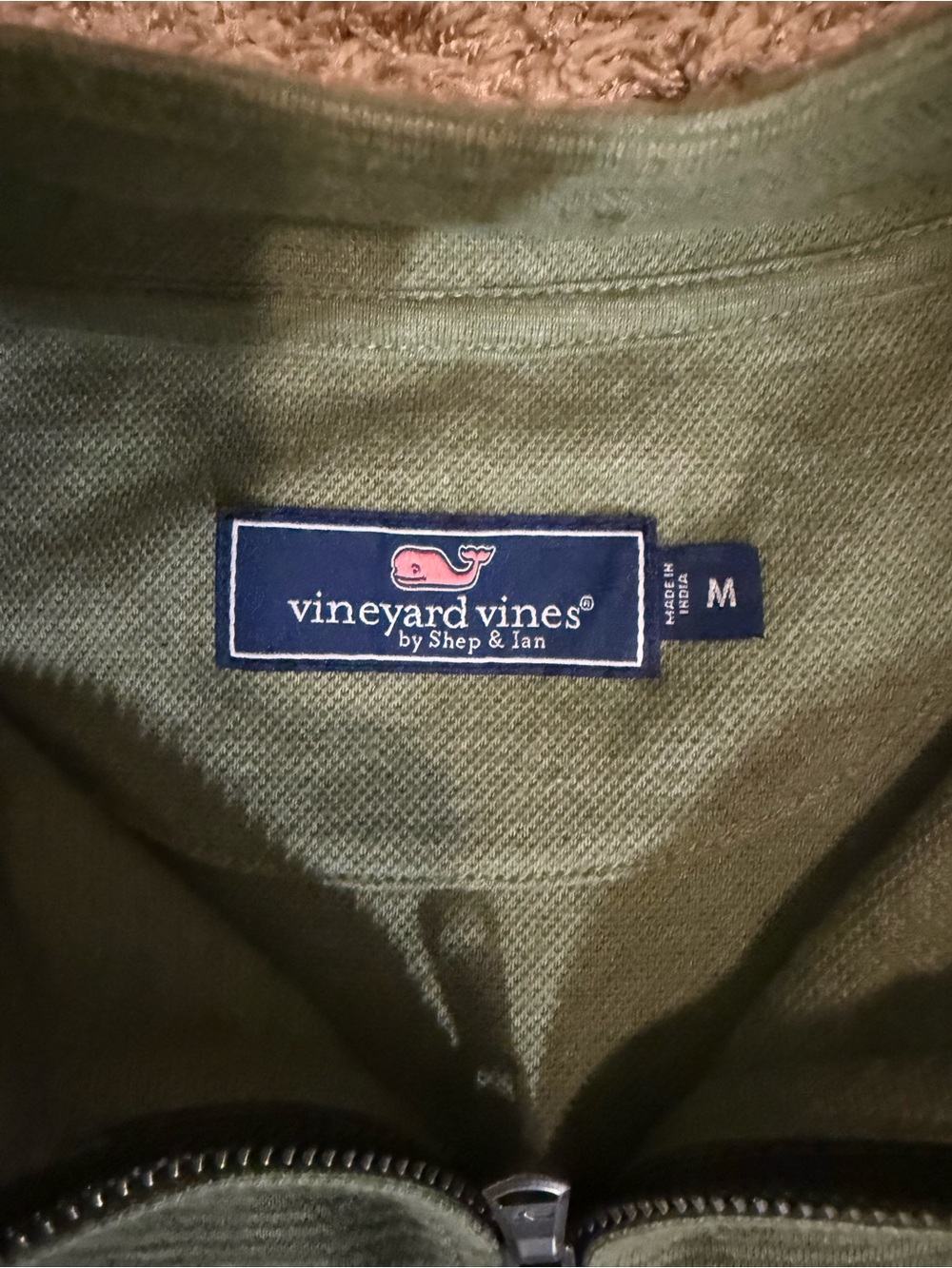 Vineyard Vines Olive Green Quarter-Zip Performance Pullover - Picture 2 of 2
